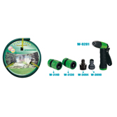 1/2" 15 Meters Reinforced Garden Hose with 5 Pcs Adjustable Plastic Head Pistol Gun Set 1/2" 15 Meters Reinforced Garden Hose with 5 Pcs Adjustable Plastic Head Pistol Gun Set