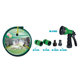 3/4" 15 Meters Reinforced Garden Hose with 5 Pcs 7 Pattern Plastic Gun Set 3/4" 15 Meters Reinforced Garden Hose with 5 Pcs 7 Pattern Plastic Gun Set